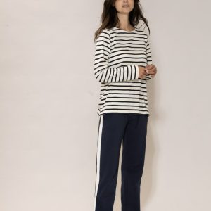 Blue Sportswear Donna-raitapaita; luonnonvaalea-sininen