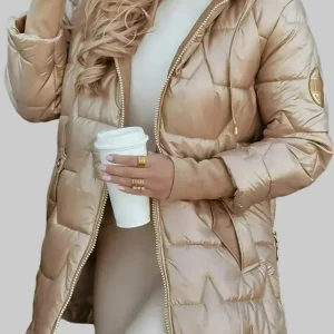 Alexia | Pitkä hupullinen toppatakki